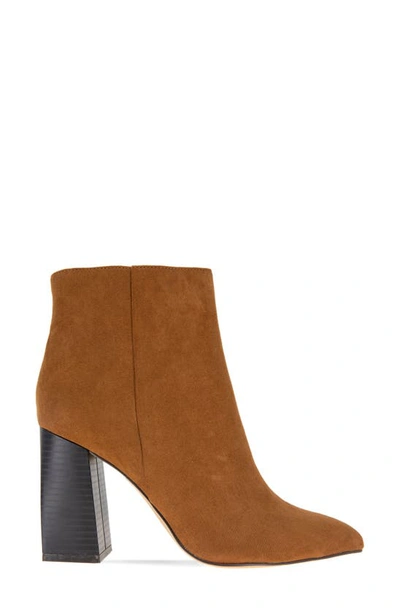 Shop Bcbgeneration Briel Pointy Toe Bootie In Camel Microsuede