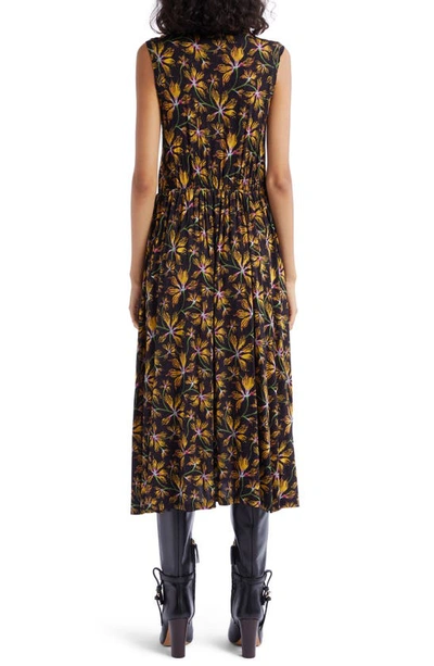Shop Ulla Johnson Clea Floral Print Sleeveless Midi Dress In Maple