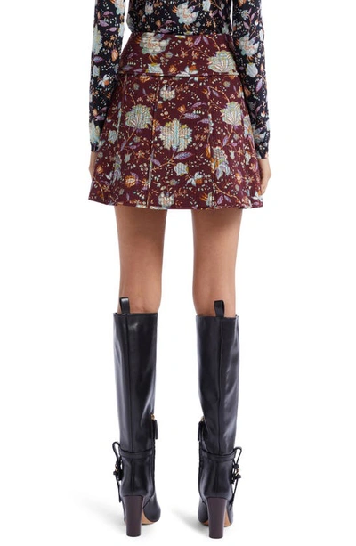 Shop Ulla Johnson Dimi Floral Silk Skirt In Heliotrope