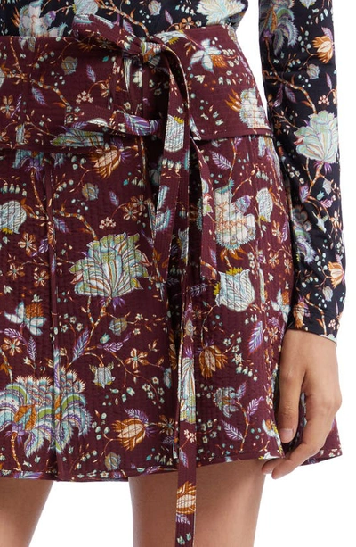 Shop Ulla Johnson Dimi Floral Silk Skirt In Heliotrope