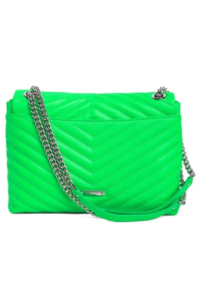 Shop Rebecca Minkoff Edie Quilted Leather Shoulder Bag In Neon Green