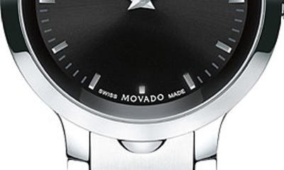 Shop Movado 'luno' Bracelet Watch, 40mm In Silver/ Black