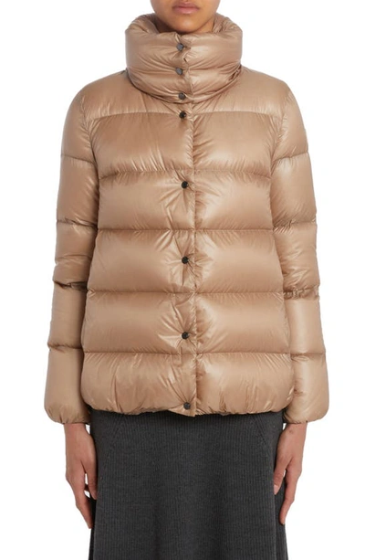Moncler Cochevis Short Down Jacket In Brown