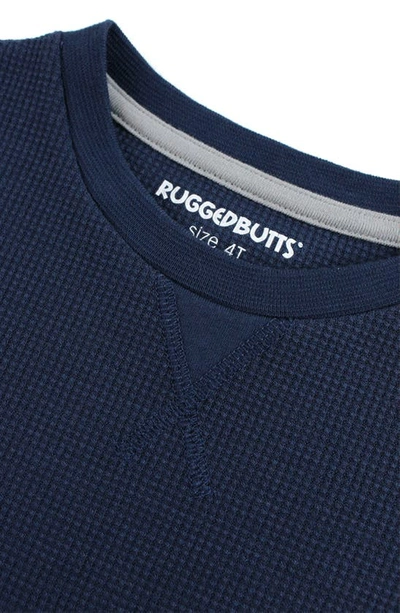 Ruggedbutts Waffle Knit Top & Drawstring Joggers Set In Navy