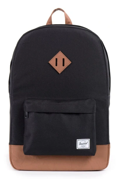 Shop Herschel Supply Co Heritage Backpack In Grey/tan Synthetic Leather