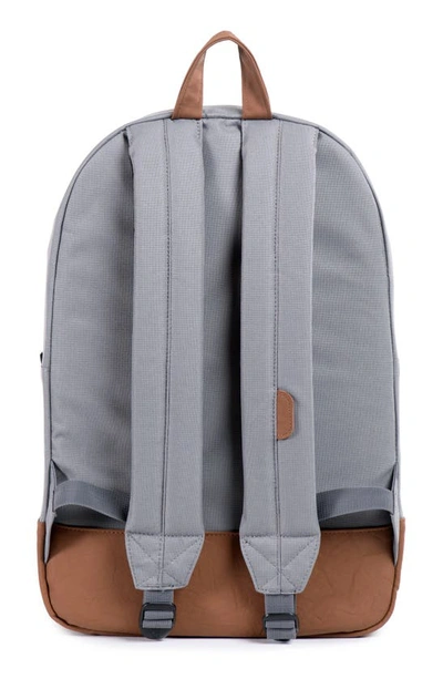 Shop Herschel Supply Co Heritage Backpack In Grey/tan Synthetic Leather
