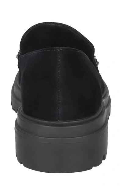 Shop Bella Vita Paz Lug Loafer In Black Suede Leather