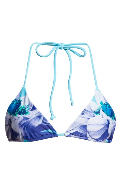 Shop Miaou Kauai String Bikini Top In Blue Lotus