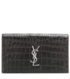 SAINT LAURENT Classic Monogramme embossed leather clutch