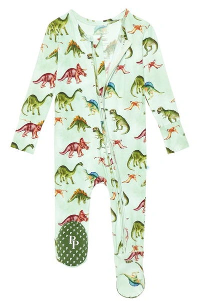 Shop Posh Peanut Buddy Fitted Footie Pajamas In Open Green