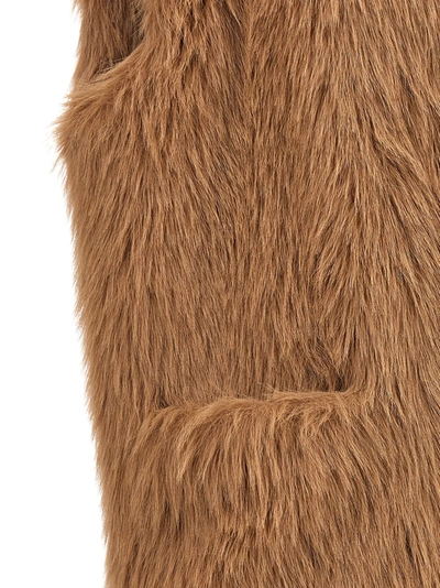 Shop Nude Eco Fur Vest Gilet In Beige
