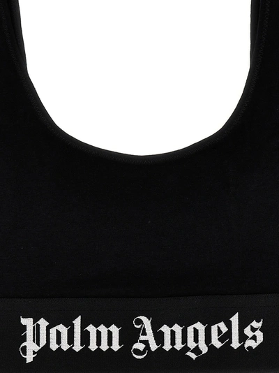 Shop Palm Angels Logo Bra Underwear, Body White/black