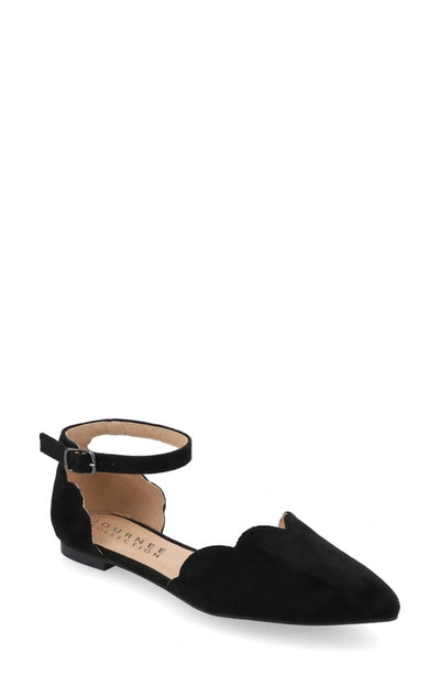 Journee Collection Lana Ankle Strap Flat In Black
