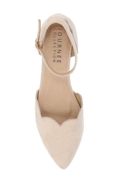 Shop Journee Collection Lana Ankle Strap Flat In Light Beige