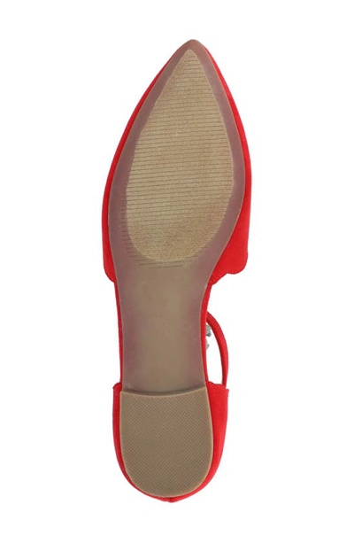 Journee Collection Womens Lana Buckle Pointed Toe Ballet Flats In Red