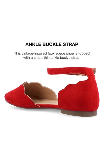 Journee Collection Womens Lana Buckle Pointed Toe Ballet Flats In Red