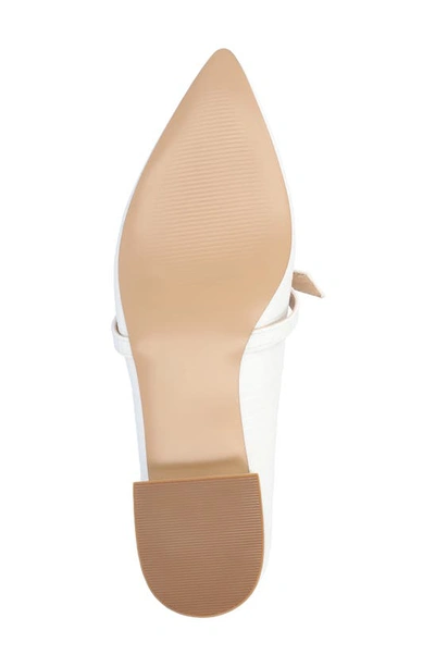 Journee Collection Women's Cait Bow Mary Jane Pointed Toe Flats In White