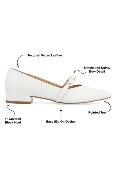 Journee Collection Women's Cait Bow Mary Jane Pointed Toe Flats In White