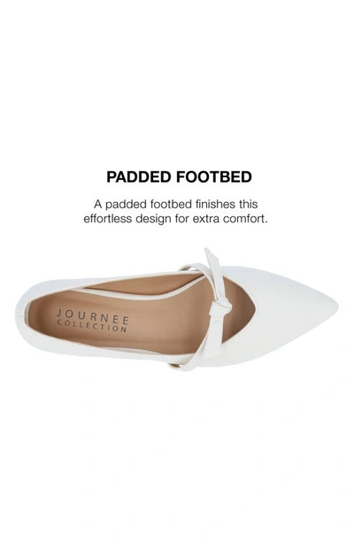 Journee Collection Women's Cait Bow Mary Jane Pointed Toe Flats In White