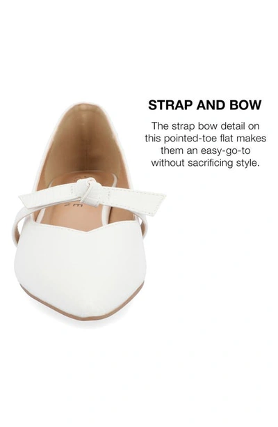 Journee Collection Women's Cait Bow Mary Jane Pointed Toe Flats In White