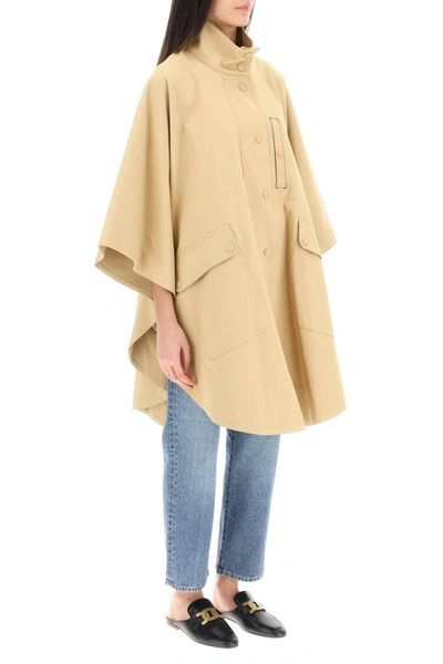 Shop See By Chloé See By Chloe Organic Cotton Cape In Beige