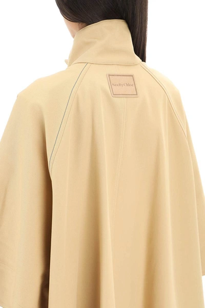 Shop See By Chloé See By Chloe Organic Cotton Cape In Beige