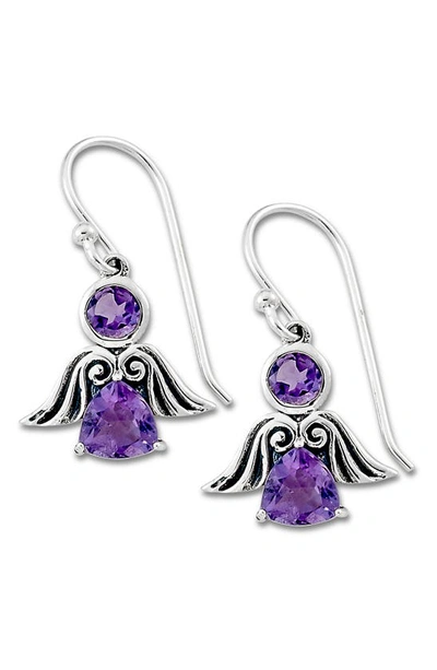 Shop Samuel B. Angel Drop Earrings In Purple