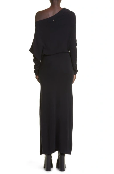 Shop Altuzarra Kasos One-shoulder Cashmere Knit Dress In Black