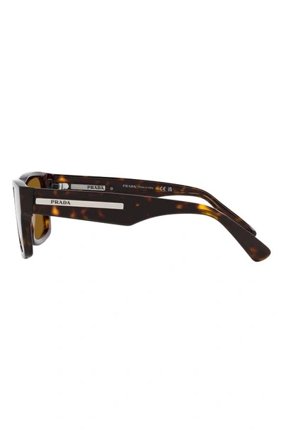 Shop Prada 56mm Rectangular Sunglasses In Tortoise