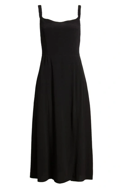 Shop Charles Henry Sleeveless A-line Midi Dress In Black