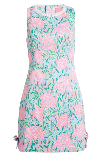 Shop Lilly Pulitzer ® Mila Sleeveless Stretch Cotton Shift Dress In Frenchie Blue Turtley In Love