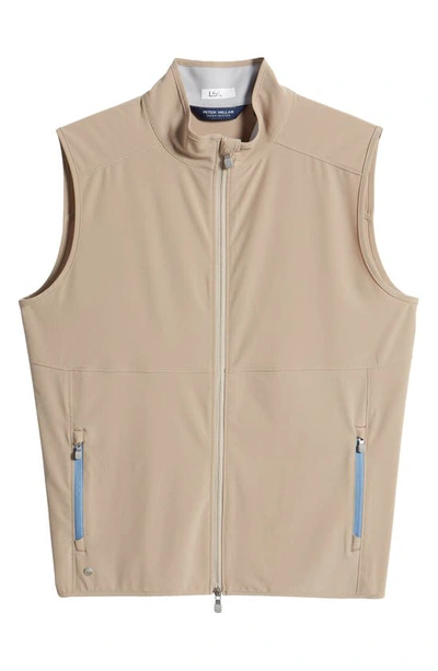 Shop Peter Millar Flex Adapt Full Zip Vest In Jute