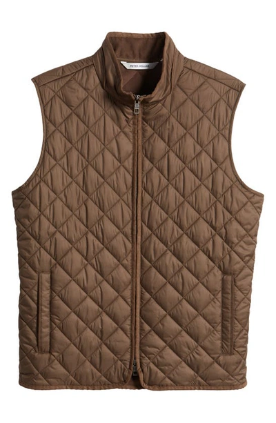 Shop Peter Millar Essex Water Resistant Quilted Travel Vest In Chestnut