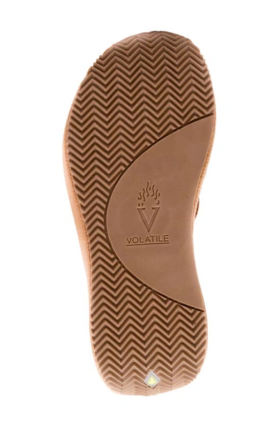 Volatile Bahama Platform Wedge Flip Flop In Tan Woven