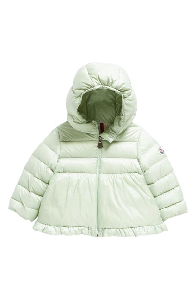 Shop Moncler Kids' Odile Hooded Down Jacket In Green