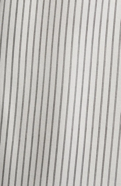 Shop Frame Gillian Puff Sleeve Stripe Silk Blouse In Bone Multi