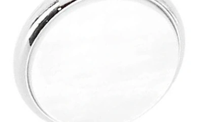 Trafalgar Sutton Mother Of Pearl Cuff Link & Stud Set In Rhodium With Mother Of Pearl