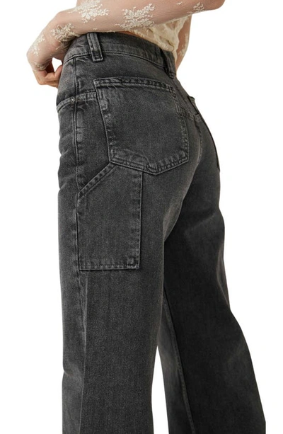 Shop Free People Tinsley Baggy High Rise Jeans In Blow Out Black