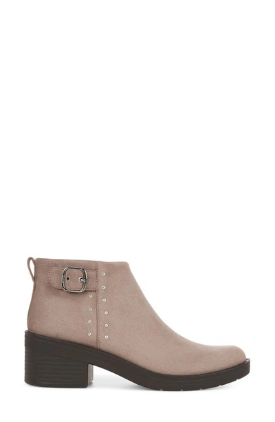 Bzees Other Half Studded Block Heel Bootie In Latte