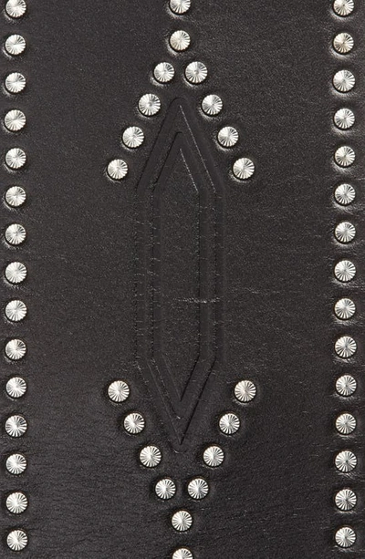 Shop Isabel Marant Telma Stud Leather Belt In Black/ Silver
