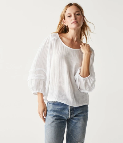 Michael Stars Pruitt Double Gauze Top In White In White
