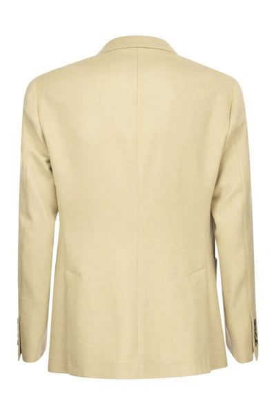Shop Brunello Cucinelli Camel Jacket With Patch Pockets In Sand