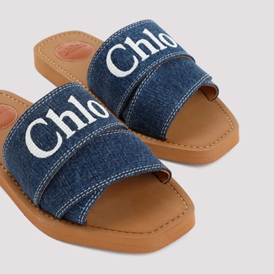 Shop Chloé Woody Sandal Shoes In Blue