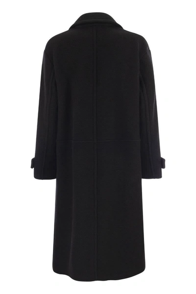 Shop Fay Wool Coat With Hook In Black