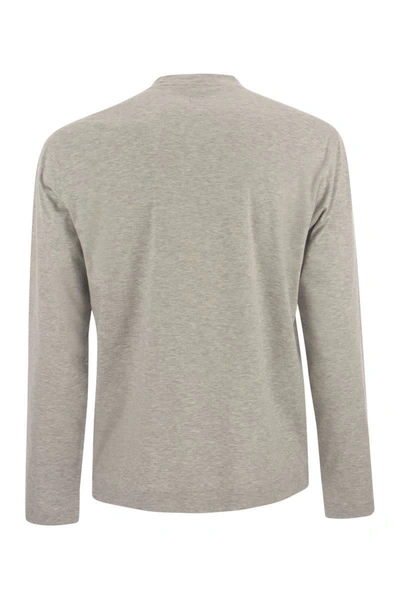 Shop Fedeli Extreme - Crew-neck T-shirt With Long Sleeves In Grey