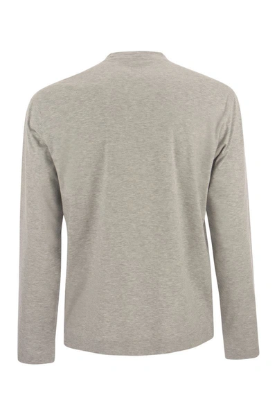 Fedeli Extreme - Crew-neck T-shirt With Long Sleeves In Grey