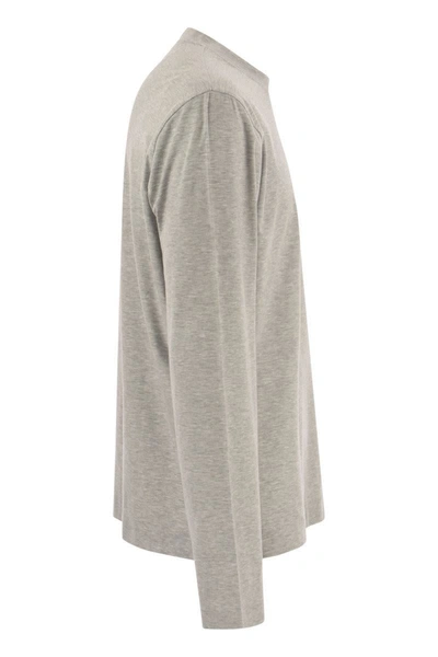 Fedeli Extreme - Crew-neck T-shirt With Long Sleeves In Grey
