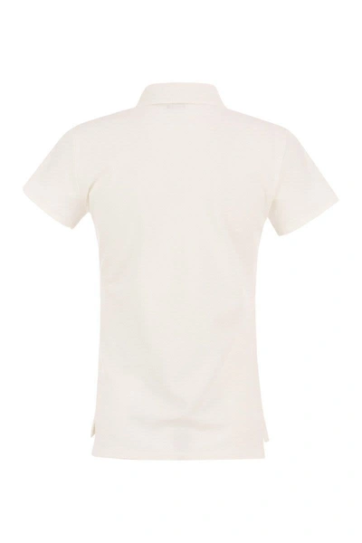 Shop Polo Ralph Lauren Julie Cotton Polo Shirt In White