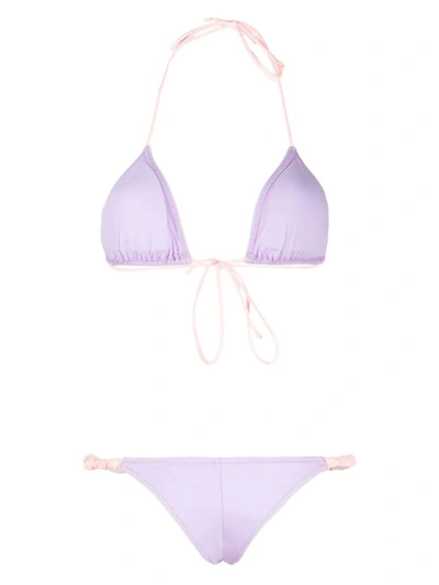 Shop Reina Olga Swimwear In Lilac &amp; Neon Pink