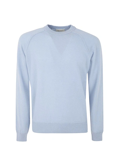 Shop Filippo De Laurentiis Raglan Sleeve Round Neck Pullover Clothing In Blue